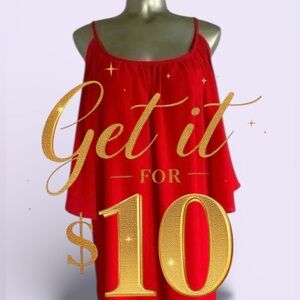 💲🔟Add-On ✅Red Oversized Dress